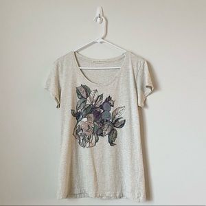 Peruvian Connection Floral Print Graphic Tee